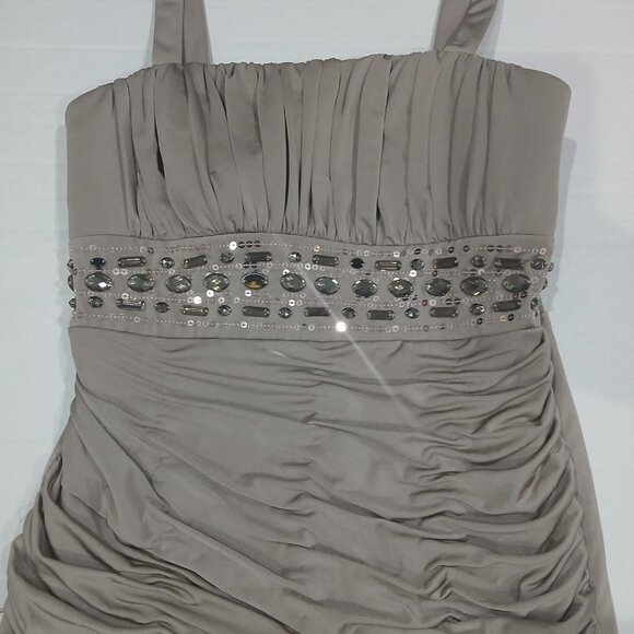 R&M Richards women's mocha champagne stretch dress size 6. - Picture 2 of 10